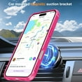 thumbnail image 2 of KOMI for iPhone 16 Pro Max Case, with Magnetic Ring Stand [Compatible with MagSafe] [Military Grade Protection] Slim Shockproof Translucent Protective Phone Case Rose Red, 2 of 5