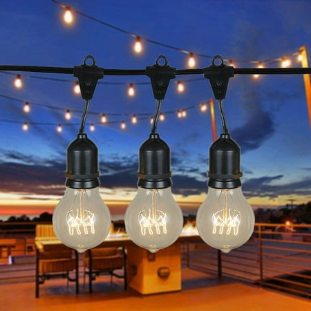 48 Foot S14 Edison Outdoor String Lights Suspended Walmart