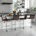 thumbnail image 2 of Costway Modern Swivel Bar Stools Set of 4 with Heavy-duty Metal Base & Footrest Back Brown, 2 of 8