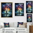 thumbnail image 4 of Designart "Blue Red Oak Tree Oak Euphony IV" Floral Floater Framed Canvas Print, 4 of 7