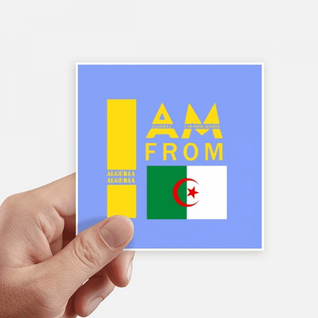 Je Suis de Algeria Art Déco Mode Autocollant Carré Imperméable Autocollants Papier Peint Voiture Decal