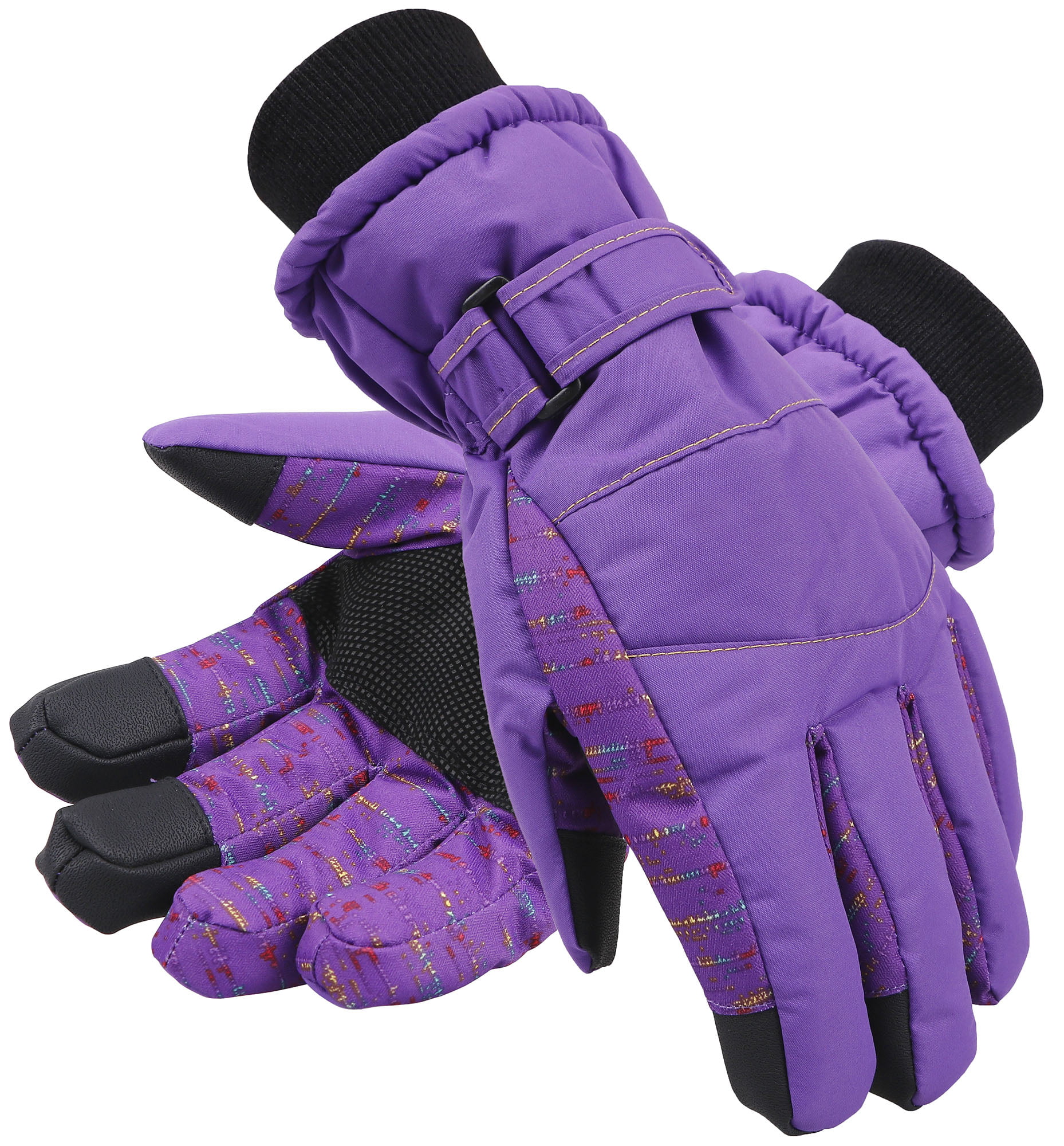 ANDORRA Women's Night Galaxy Waterproof Touchscreen Snow Gloves PURPLE MEDIUM 