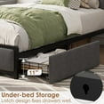 thumbnail image 1 of Cama Twin-XL tapizada con cabecero de almacenamiento y 2 cajones – Estación de carga, estructura resistente y montaje sencillo – Silenciosa – Marled Gray – TWIN-XL, 1 of 7