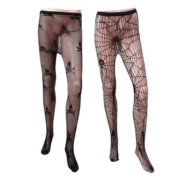 Niceauty 2Set Women Fishnet Leggings Black  Costume For Daily Casual Wearing