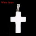 thumbnail image 2 of MATROOY Natural Quartz Crystal Cross Pendant Crucifix Shape Stone Jewelry making-White Stone-5PCS, 2 of 3