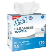 Scott Multi-Purpose Disposable Cleaning Towels, 1 Easy-Dispensing Box, 176 Total Towels