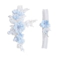 thumbnail image 4 of 2 Unids Boda Novia Liguero de Encaje Muslo Ligueros Patrón de Flores Antideslizante Elástico Mujeres Liguero de Encaje Liguero Nupcial para Banquete azul Macarena Liga de encaje, 4 of 8