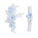 thumbnail image 4 of 2 Unids Boda Novia Liguero de Encaje Muslo Ligueros Patrón de Flores Antideslizante Elástico Mujeres Liguero de Encaje Liguero Nupcial para Banquete azul Macarena Liga de encaje, 4 of 8