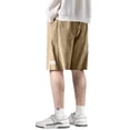 thumbnail image 4 of Men's Corduroy Shorts Casual Elastic Waist Drawstring Lightweight Summer Beach Shorts Khaki S, 4 of 4