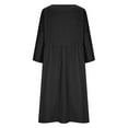 thumbnail image 5 of Ygbgbb Women's 3/4 Sleeve Maxi Dresses 2026 Spring Fall Casual V Neck Dresses Cotton Linen Dresses Flowy Boho Modest Trendy Summer Vacation Dress Black XXL, 5 of 9