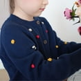 thumbnail image 6 of XXWXYD Kids Boys Girls Cardigan Sweater Long Sleeve with Button Front Knit Embroidery, School 𝖴niform Cardigan Jacket Top, Soft and Stylish, 6 of 9