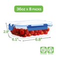 thumbnail image 2 of Recipientes de vidrio para almacenar alimentos HOMBERKING, paquete de 8, 1040 ml, a prueba de fugas, 2 of 7