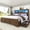 Brown, variant on ANPOO Farmhouse King Size Bed Frame with 51" Tall Headboard & 4 Drawers, King Bed Frame and Headboard with LED Lights & Charging Ports, No Box Spring Needed, Wooden, Antique White