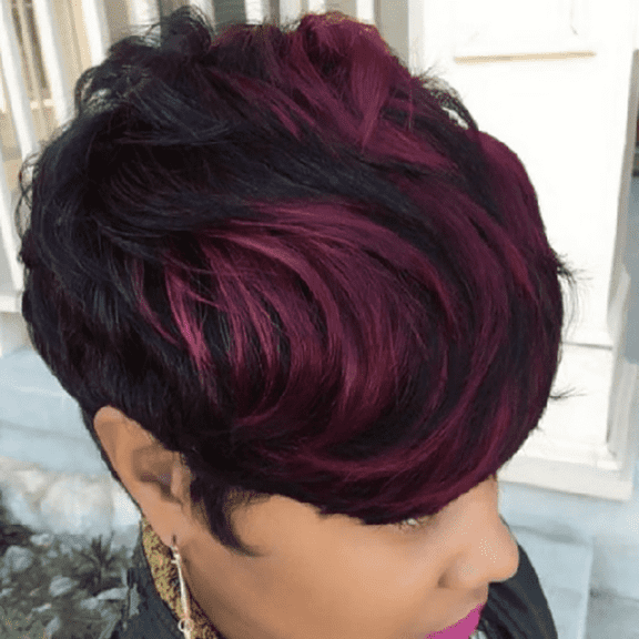 UTOURS Brazilian Virgin Hair Full Lace Cap Band Human Hair Wigs For Black Women Black Women Natural Party Cosplay Red Short Wave Sexy Curly Wavy Synthetic Wigs