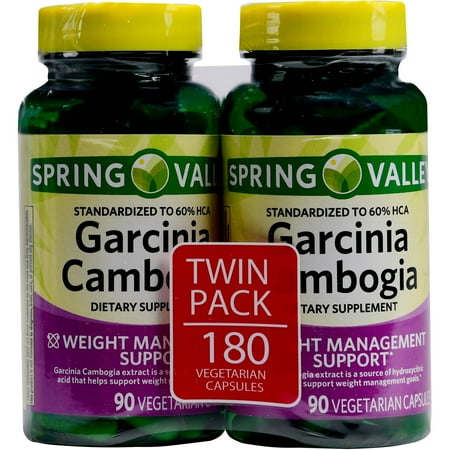 Spring Valley Garcinia Cambogia Vegetable Capsules, 800 mg, 180 Ct, 2 (Natura Best Garcinia Cambogia)