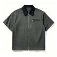 thumbnail image 5 of hotojiny Men's Athletic Shirt Short Sleeve Full Zip Daily Shirt Lightweight Collared Workout Gym T-Shirt for Fishing(Dark Gray,XX-Large), 5 of 5