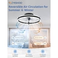 thumbnail image 4 of Ventilador de techo ZMISHIBO 50 cm con luz LED y control remoto 110V 6 velocidades, 4 of 7