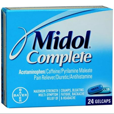 Midol menstruelles complète Gelcaps 24 ch (pack de 3)