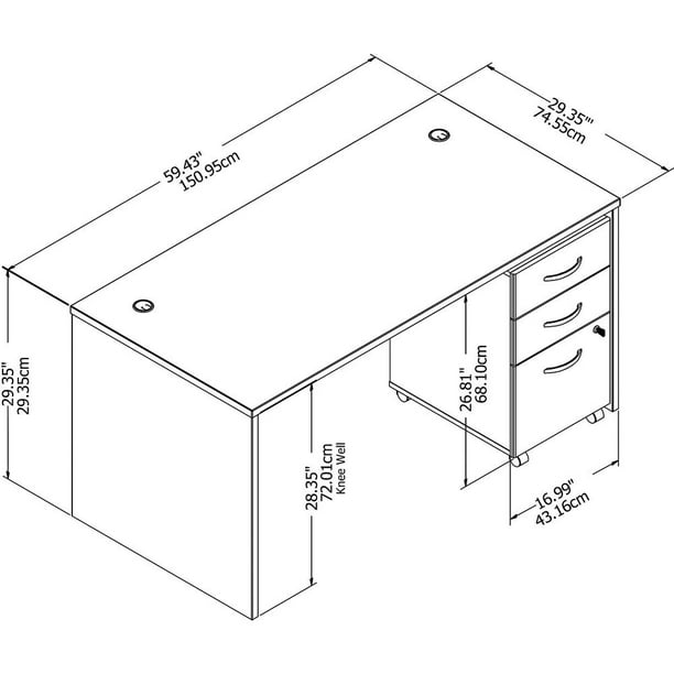 Studio C 60W x 30D Office Desk with Mobile File Cabinet in Studio C 60W x 30D Office Desk with Mobile File Cabinet in