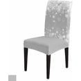 thumbnail image 6 of Chair Covers for Dining Room Set of 4,Winter Christmas Snowflakes Stretch Seat Protector Removable Washable Chairs Slipcovers for Kitchen Banquet Wedding Hotel,Black and White, 6 of 6