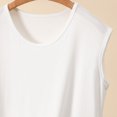 thumbnail image 6 of Women's Summer Sleeveless Tank Top Loose Fit Casual Crew Neck T Shirts Basic Tee Tops White XL(XL), 6 of 6