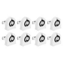 Uxcell T8 Grille Lamp Holder,8 Pcs Light Socket Base Holder Non-Shunted Tombstone Flame Retardant Lamp Sockets, White
