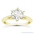 thumbnail image 2 of Round Cut Forever ONE D-E-F Moissanite 6-Prong Knife-Edge Solitaire Engagement Ring in 14k Yellow Gold, 2 of 5