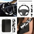 thumbnail image 5 of XYZCANDO Cow Spot Print Trash Can Lipstick Cover Handbrake Cover Fender Cover Seat Belt Cover Steering Wheel Cover Armrest Cover Car Cushion Cover Car Coasters Keychain Comfortable, 5 of 7