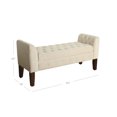 thumbnail image 3 of HomePop Velvet Tufted Storage Bench Settee, Natural, 3 of 7