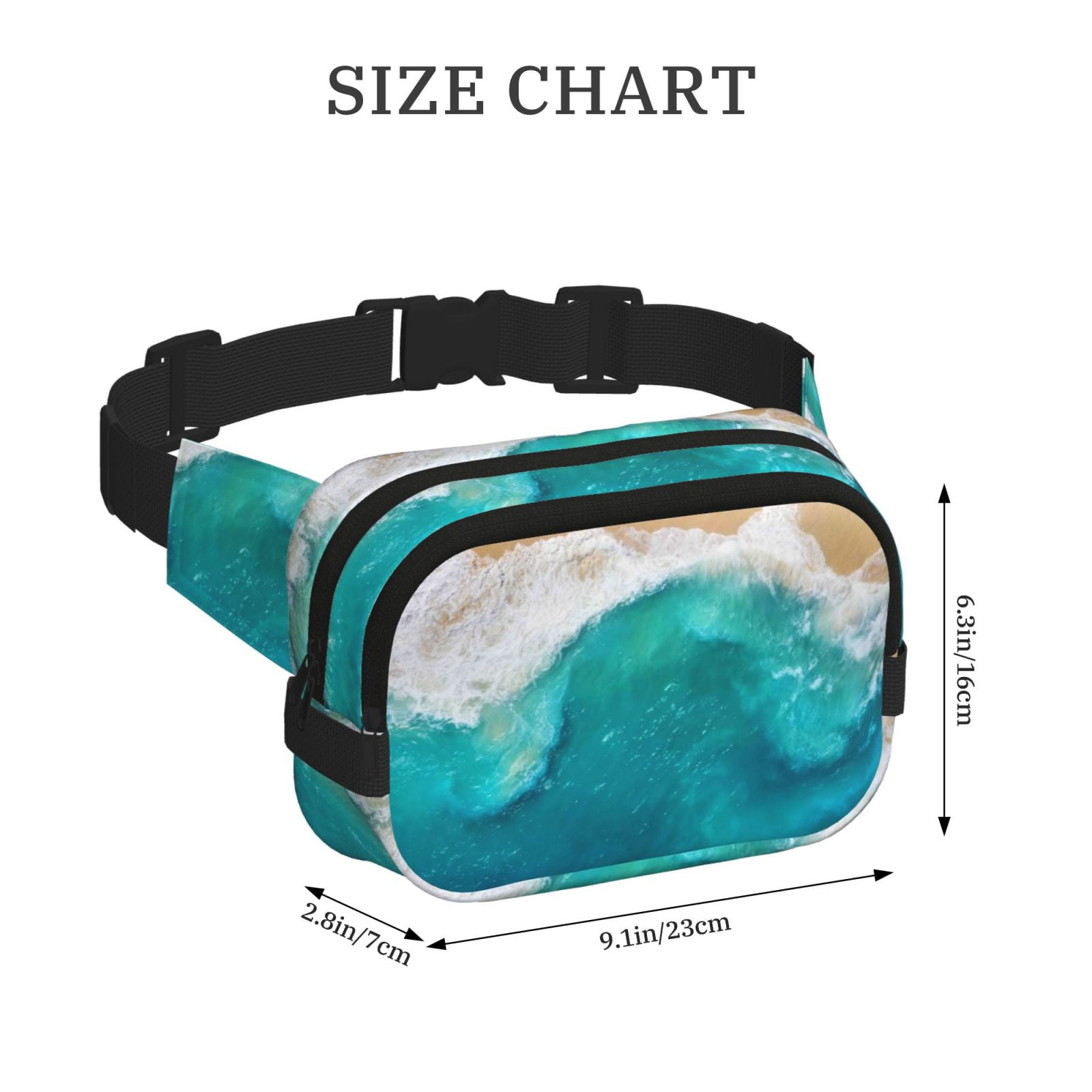 Hirioo Beach for Double Layer Waist Bag Adjustable Fanny Pack For Travel Running Hiking
