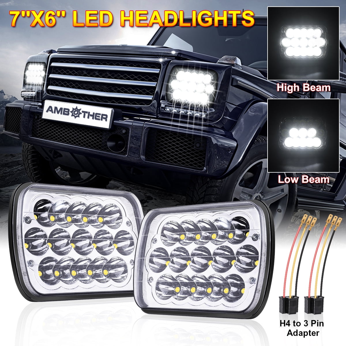 led headlight 7x6 inch 5x7 inch white angle eyes CREE Sealed Beam Replacement Hi/Lo Beam DRL Fits Jeep Wrangler YJ Cherokee Cherokee XJ Trucks TOYOTA PICKUP TRUCK Dodge 1003N-W-2pcs Colight 4350367792 led headlight 7x6 inch 5x7 inch white angle eyes CREE Sealed Beam Replacement Hi/Lo Beam DRL Fits Jeep Wrangler YJ Cherokee Cherokee XJ Trucks TOYOTA PICKUP TRUCK Dodge 1003N-W-2pcs Colight 4350367792