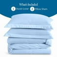 thumbnail image 4 of 800 TC 100% Egyptian Cotton Premium Duvet set Zipper Closur Ultra Soft Durable and Fade Resistant Color Light Blue Stripe size King, 4 of 5