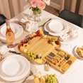 thumbnail image 4 of Charcuterie Board Set with Knife Drawer – Large Bamboo Cheese Board Set with Knives, Serving Board for Meat, Cheese & Appetizers – Housewarming & Wedding Gift, 4 of 5