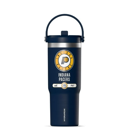 Hydrapeak x NBA Officially Licensed Indiana Pacers 32 oz Nomad Tumbler with Handle and Straw Lid Leakproof Stainless Steel Water Bottle