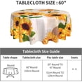 thumbnail image 4 of Nappe Ronde Vintage Tournesol Lavable Réutilisable Décoration Housse de Table pour Cuisine Fête 60 Pouces, 4 of 6