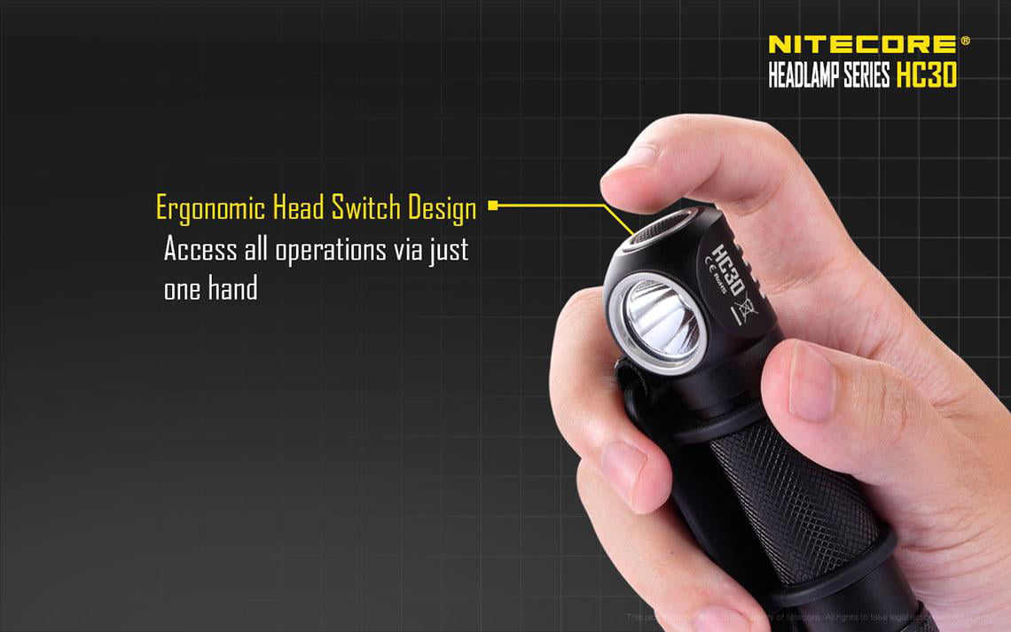 Nitecore HC30 1000 Lumen Headlamp w/NL183 2300mAh Battery & UM10 Charger 