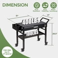 thumbnail image 4 of Chariot de Grillade, pour Support de Gril Blackstone 17/22 Po, Table de Gril Portable Extérieure avec Roues, Chariot Pliant pour Gril Ninja, 31x17 Pouces, 4 of 6