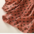thumbnail image 6 of Qulqfy Casual Summer Shirts for Women Short Sleeve Crew Neck Polka Dot Cotton Linen Button Down Spring Red Tie Women's Summer Tops M, 6 of 9