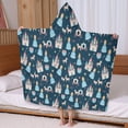 thumbnail image 5 of Dark Blue Princess Castle Pattern Hooded Bath Towel，60"x35" for Ages 3 To 12 Kids, Quick Dry Lightweight Soft Microfiber Hood Beach Towel Cover Up for Kids, 5 of 7