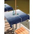 thumbnail image 3 of Square Outdoor Tablecloth with Umbrella Hole Mist Ocean Table Cloth Waterproof Patio Table Cover Coastal Indigo Gray Ombre Sea Waves Minimalist Zipper Tablecloths for Picnic Camping 54x54 Inch, 3 of 8