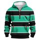 thumbnail image 1 of Dolkfu Sudadera con capucha a rayas para hombre, sudadera con cremallera 1/4 y múltiples bolsillos, sudadera deportiva para hombre. XS, 1 of 5
