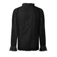 thumbnail image 6 of Towmus Women's Dressy Casual Blouse Tops Fall Spring Puff Long Sleeve Button V Neck Hollow Out Lace Embroidered Shirts, 6 of 7