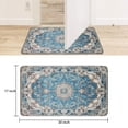 thumbnail image 6 of Bohemian Blue Floral Patterned Carpet Door Mat Welcome Door Mat for Front Door, Home Entrance, Yard, Floor, Patio, Non Slip Spring Summer Welcome Mat Indoor Outdoor Doormat 30"*17", 6 of 6