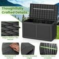 thumbnail image 4 of Patiojoy 102 Gallon Resin Outdoor Storage Box Waterproof Deck Box w/ Lockable Lid & Wheels Grey, 4 of 9