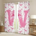 thumbnail image 2 of Castle Fairy Monogrammed Letter Curtains Pack of 2 (42x84 Each) for Kids,Bow Alphabet Curtains Blackout,Dreamy Princess Bedroom Curtains,Super Cozy Room Decor, 2 of 6