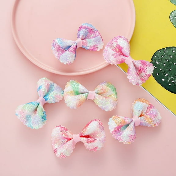 6PCS Shiny Baby Hair Bows For Girls Baby Hair Clips For Styling,Glitter Butterfly Hair Bow Clips Cute Toddler Hair Bows Bowknot Hair Clip Sparkly Baby Bows Hairclips Girl Bows Clips Hair Accessories