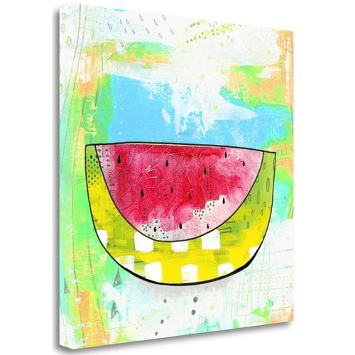Tangletown Fine Art Hot Watermelon By Sarah Ogren, Gallery Wrap Canvas