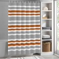 thumbnail image 5 of Orange Stripe Gray Lines Shower Curtain for Bathroom, Modern Minimalist Style Waterproof Shower Curtains Washable Quick Dry with Hooks Bathtub Curtains 36x72IN, 5 of 9