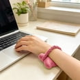 thumbnail image 6 of 1-Pack Ergonomic Wrist Rest Cushion for Keyboard, Soft Plush Wrist Pillow with Elastic Strap for Laptop Desktop and Mouse Pad, Reduces Hand Fatigue for Office Workers and Gamers, Pink, By Harlik, 6 of 8