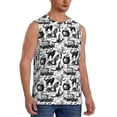 thumbnail image 2 of Uemuo Black White Halloween Pattern Men's Sleeveless T-Shirt,Muscle Athletic Tank Top, Moisture-wicking Quick-dry Breathable Classic Tee Top for Gym Run Outdoor Sports-XX-Large, 2 of 8